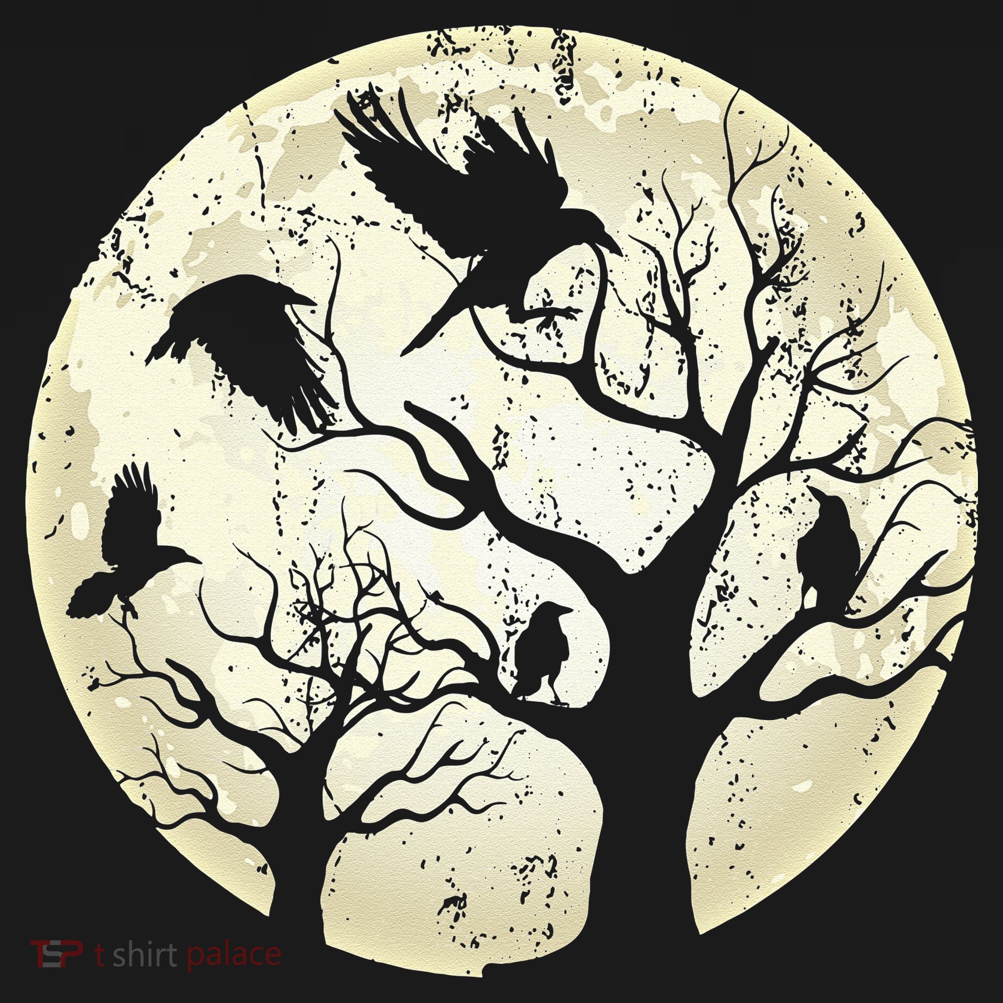 Gothic Animal Forest Bird Raven Creepy Night Moonlight Crow Women's Tank Top