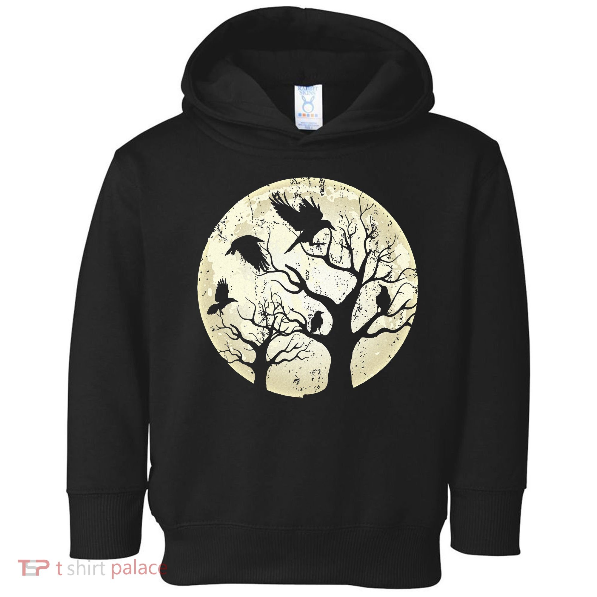 Gothic Animal Forest Bird Raven Creepy Night Moonlight Crow Toddler Hoodie