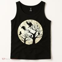 Gothic Animal Forest Bird Raven Creepy Night Moonlight Crow Tank Top thumb 2