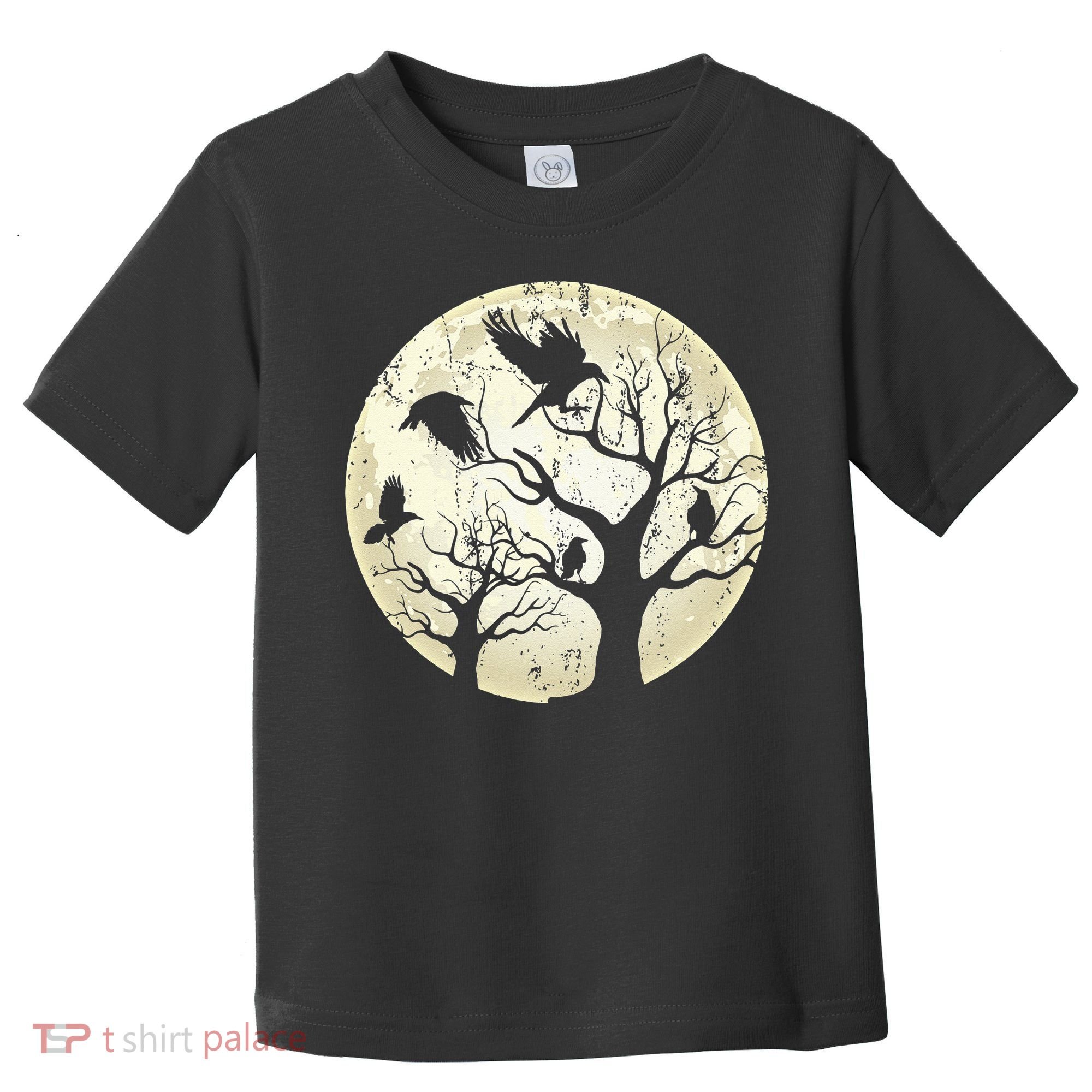 Gothic Animal Forest Bird Raven Creepy Night Moonlight Crow Toddler T-Shirt