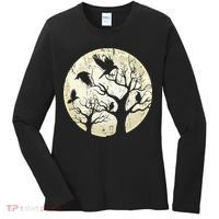 Gothic Animal Forest Bird Raven Creepy Night Moonlight Crow Women's Long Sleeve Shirt thumb 0