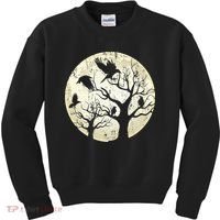 Gothic Animal Forest Bird Raven Creepy Night Moonlight Crow Kids Sweatshirt thumb 0