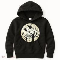 Gothic Animal Forest Bird Raven Creepy Night Moonlight Crow Kids Hoodie thumb 0