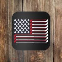 Golf American Flag Golf Player Lover Golfing Golfer Coaster thumb 0