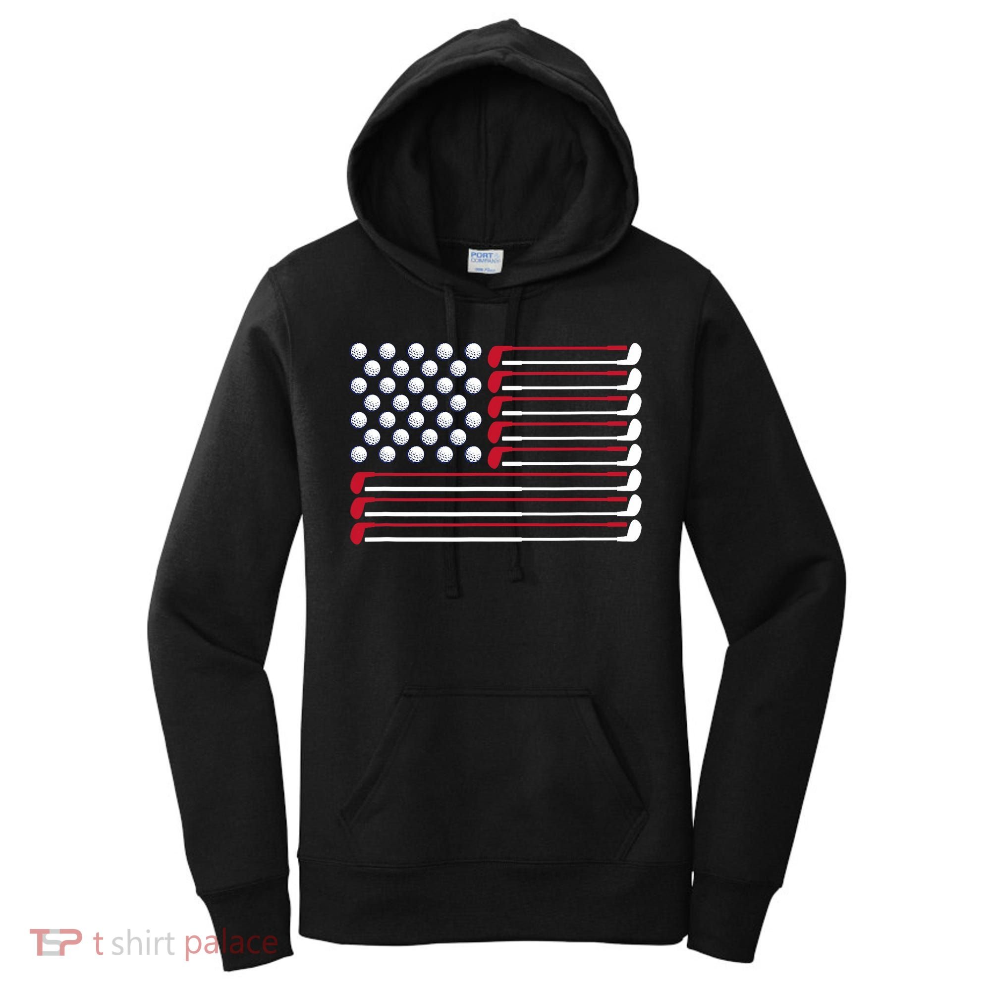 Golf American Flag Golf Player Lover Golfing Golfer Women's Hoodie