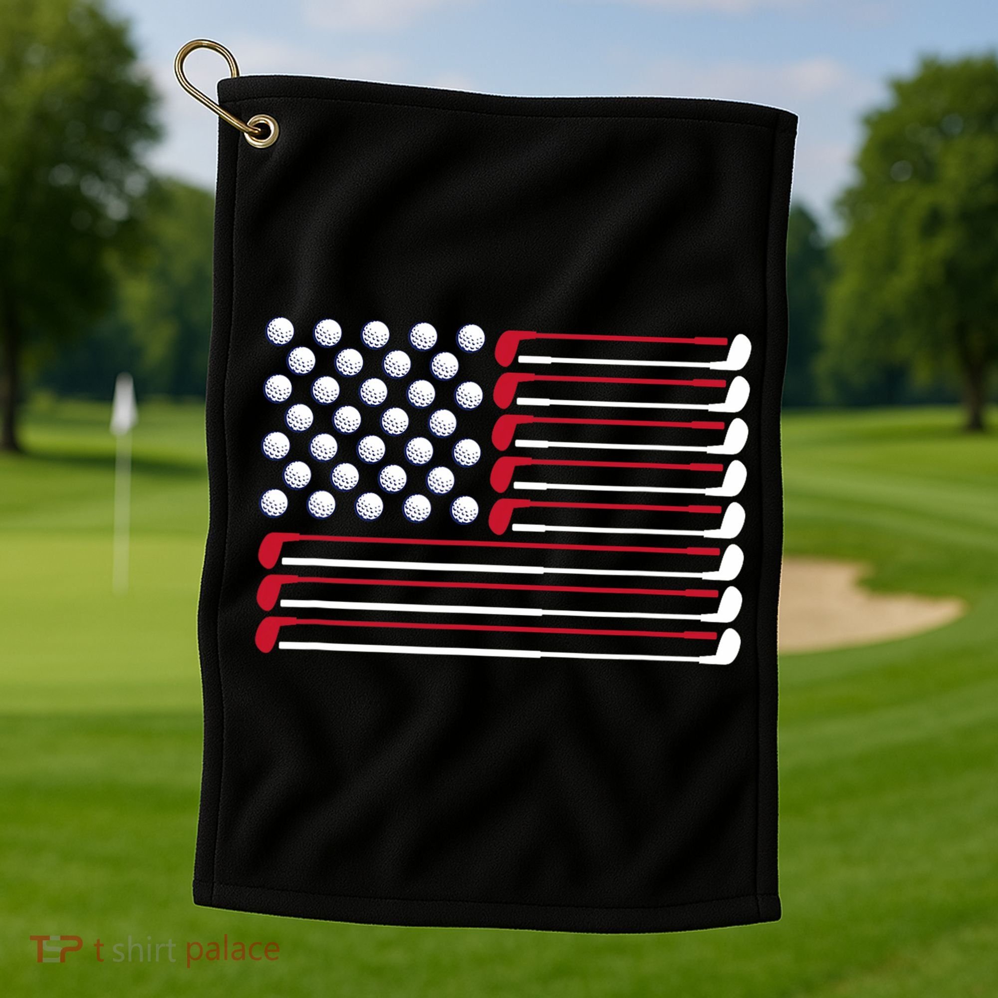 Golf American Flag Golf Player Lover Golfing Golfer Golf Towel