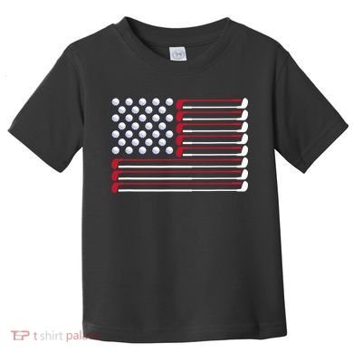 Golf American Flag Golf Player Lover Golfing Golfer Toddler T-Shirt