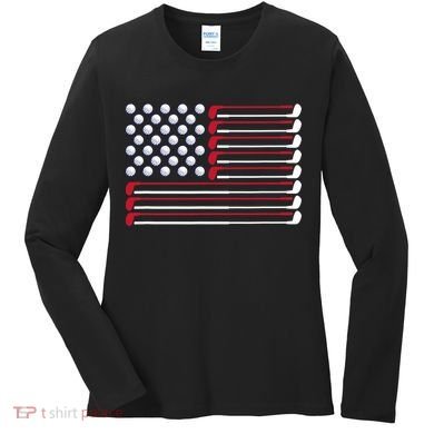 Golf American Flag Golf Player Lover Golfing Golfer Women's Long Sleeve Shirt