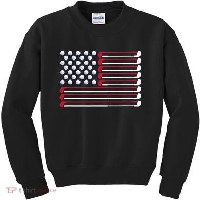 Golf American Flag Golf Player Lover Golfing Golfer Kids Sweatshirt