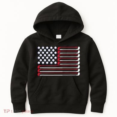 Golf American Flag Golf Player Lover Golfing Golfer Kids Hoodie