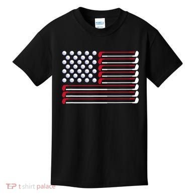 Golf American Flag Golf Player Lover Golfing Golfer Kids T-Shirt