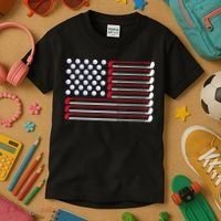 Golf American Flag Golf Player Lover Golfing Golfer Kids T-Shirt thumb 3