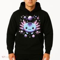 Galaxy Axolotl Funny Goth Space Axolotl Hoodie thumb 2
