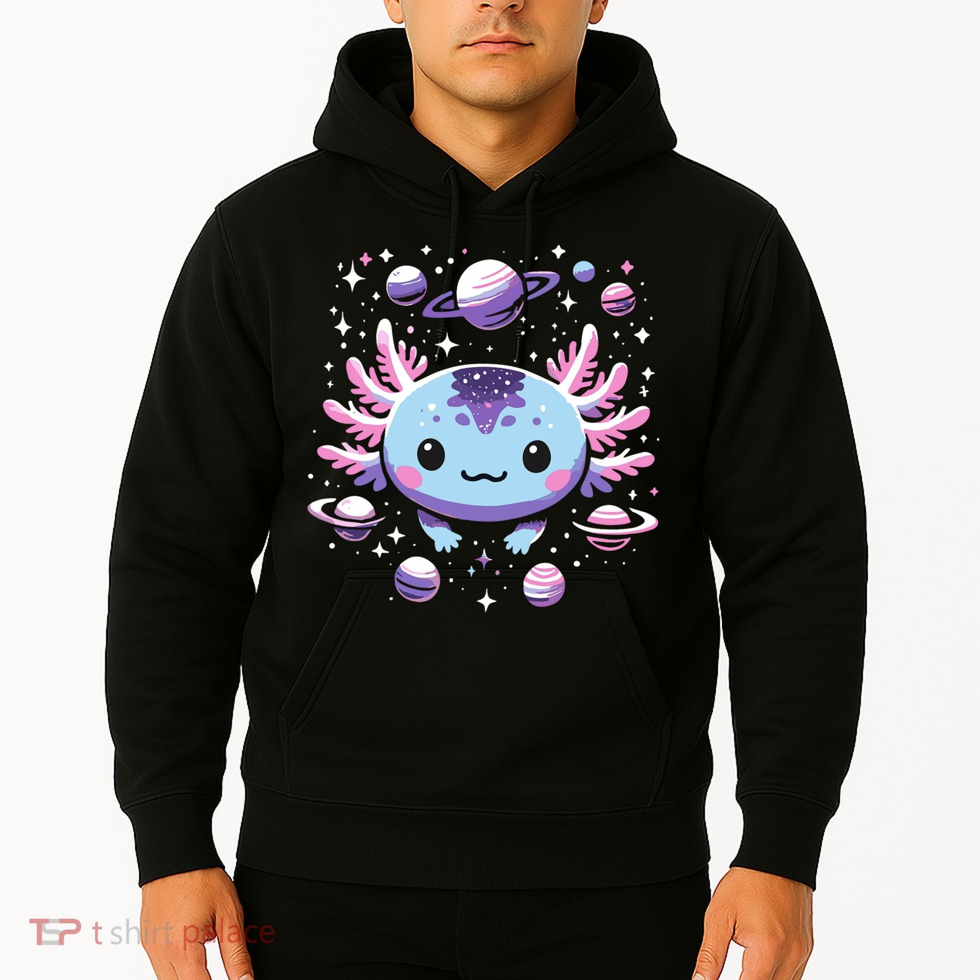 Galaxy Axolotl Funny Goth Space Axolotl Hoodie