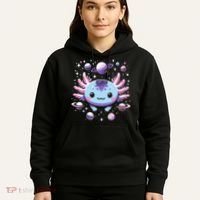 Galaxy Axolotl Funny Goth Space Axolotl Hoodie thumb 5