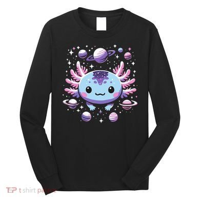 Galaxy Axolotl Funny Goth Space Axolotl Long Sleeve Shirt