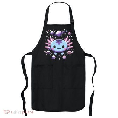 Galaxy Axolotl Funny Goth Space Axolotl Apron