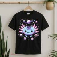 Galaxy Axolotl Funny Goth Space Axolotl T-Shirt thumb 2