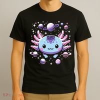 Galaxy Axolotl Funny Goth Space Axolotl T-Shirt thumb 3