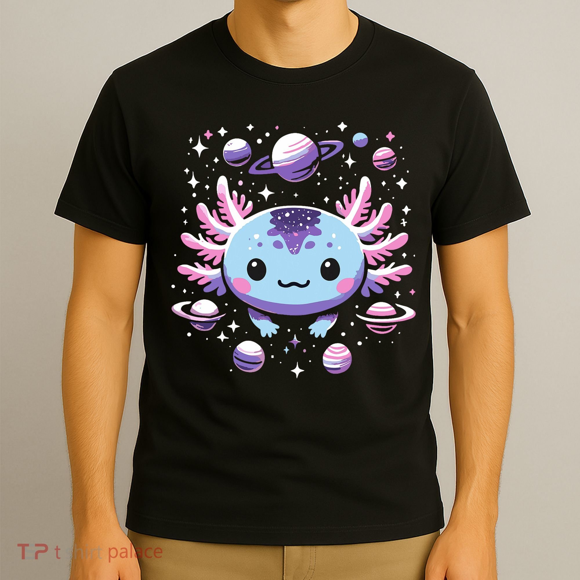 Galaxy Axolotl Funny Goth Space Axolotl T-Shirt