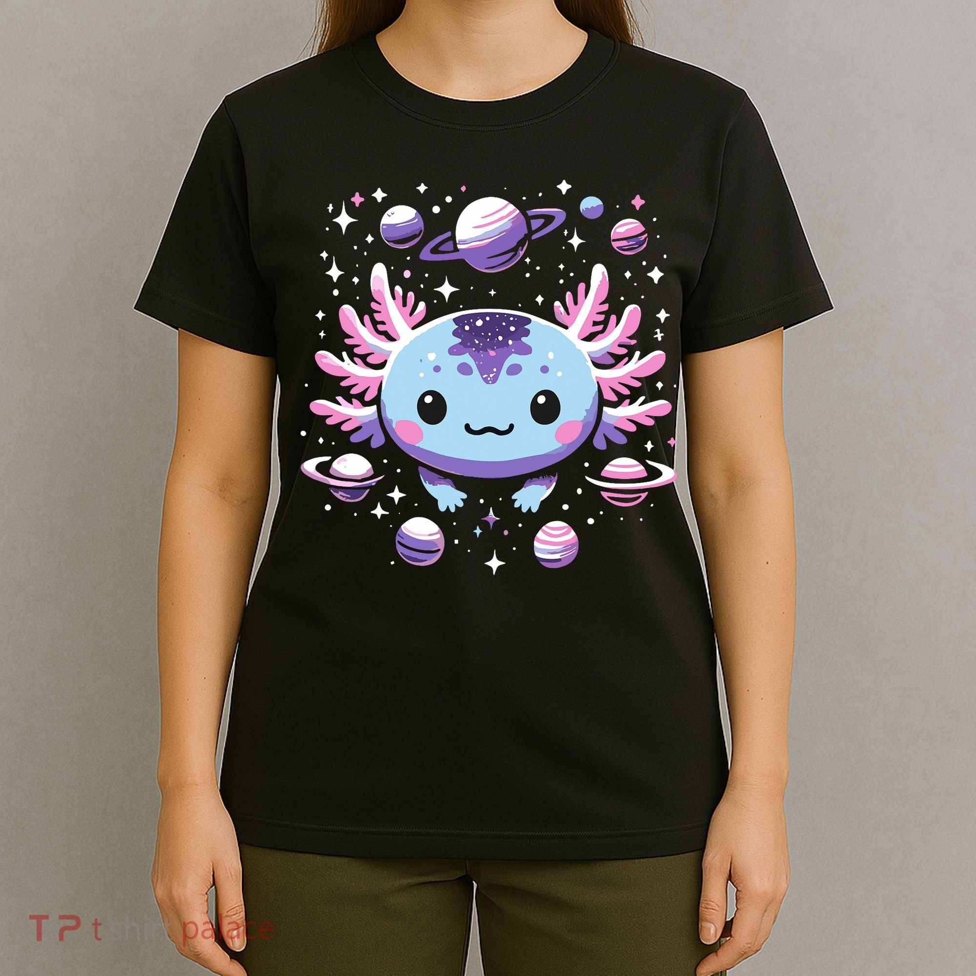 Galaxy Axolotl Funny Goth Space Axolotl T-Shirt