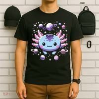 Galaxy Axolotl Funny Goth Space Axolotl T-Shirt thumb 6