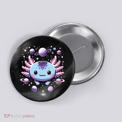 Galaxy Axolotl Funny Goth Space Axolotl Button