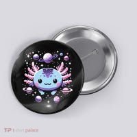 Galaxy Axolotl Funny Goth Space Axolotl Button thumb 0