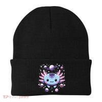 Galaxy Axolotl Funny Goth Space Axolotl Beanie thumb 0
