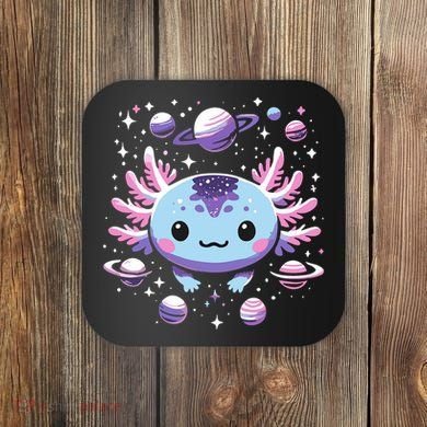Galaxy Axolotl Funny Goth Space Axolotl Coaster