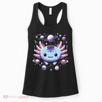 Galaxy Axolotl Funny Goth Space Axolotl Women's Tank Top thumb 0