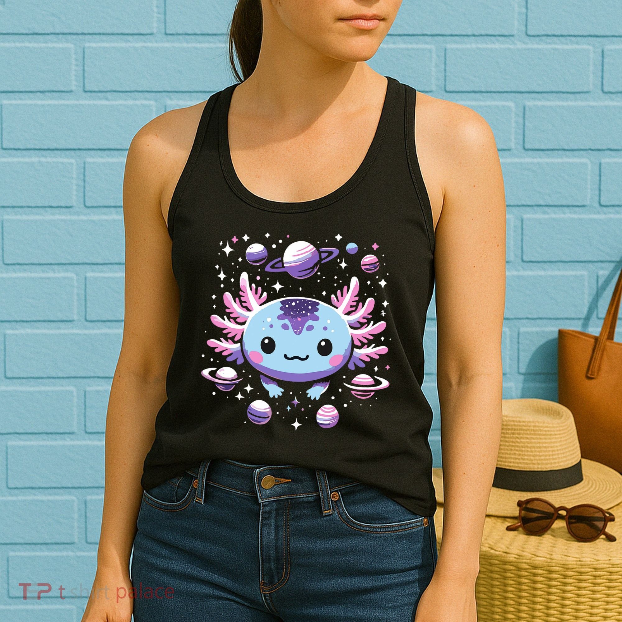Galaxy Axolotl Funny Goth Space Axolotl Women's Tank Top