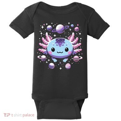 Galaxy Axolotl Funny Goth Space Axolotl Baby Bodysuit
