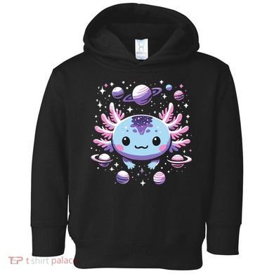 Galaxy Axolotl Funny Goth Space Axolotl Toddler Hoodie