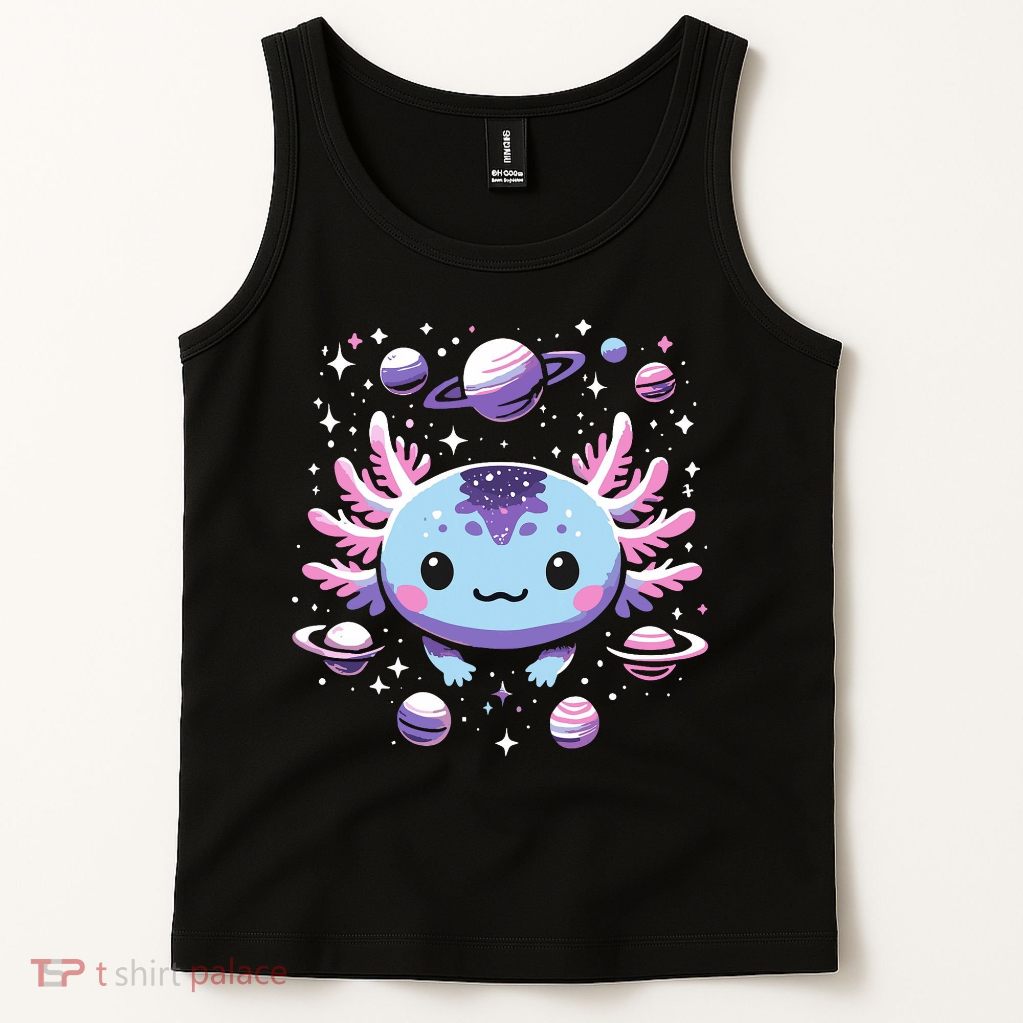 Galaxy Axolotl Funny Goth Space Axolotl Tank Top