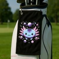 Galaxy Axolotl Funny Goth Space Axolotl Golf Towel thumb 2