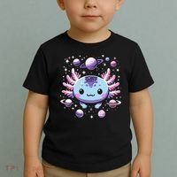 Galaxy Axolotl Funny Goth Space Axolotl Toddler T-Shirt thumb 2