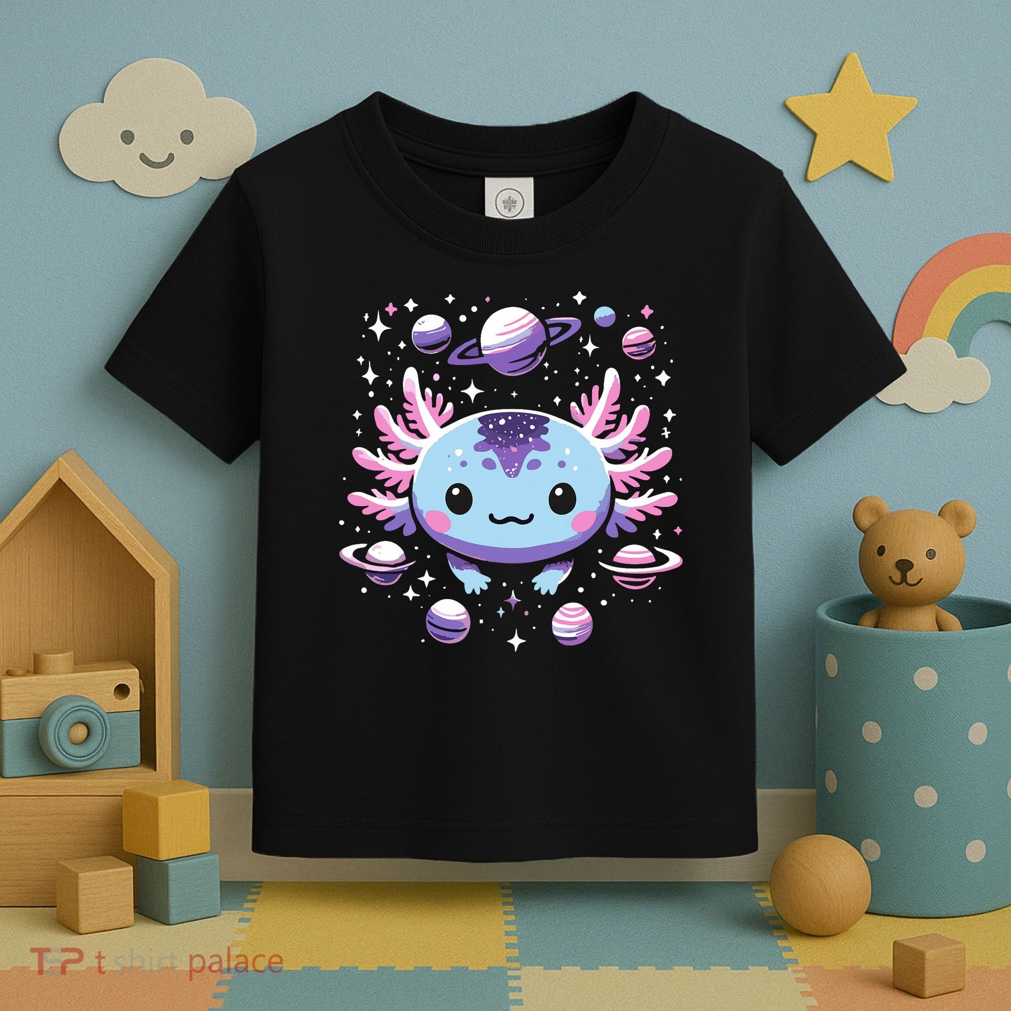 Galaxy Axolotl Funny Goth Space Axolotl Toddler T-Shirt