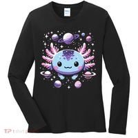 Galaxy Axolotl Funny Goth Space Axolotl Women's Long Sleeve Shirt thumb 0