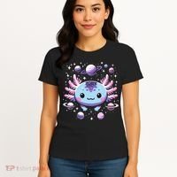Galaxy Axolotl Funny Goth Space Axolotl Women's T-Shirt thumb 4