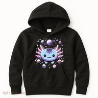 Galaxy Axolotl Funny Goth Space Axolotl Kids Hoodie thumb 0