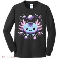 Galaxy Axolotl Funny Goth Space Axolotl Kids Long Sleeve Shirt thumb 0