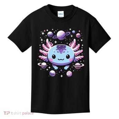 Galaxy Axolotl Funny Goth Space Axolotl Kids T-Shirt