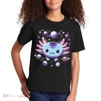 Galaxy Axolotl Funny Goth Space Axolotl Kids T-Shirt thumb 2
