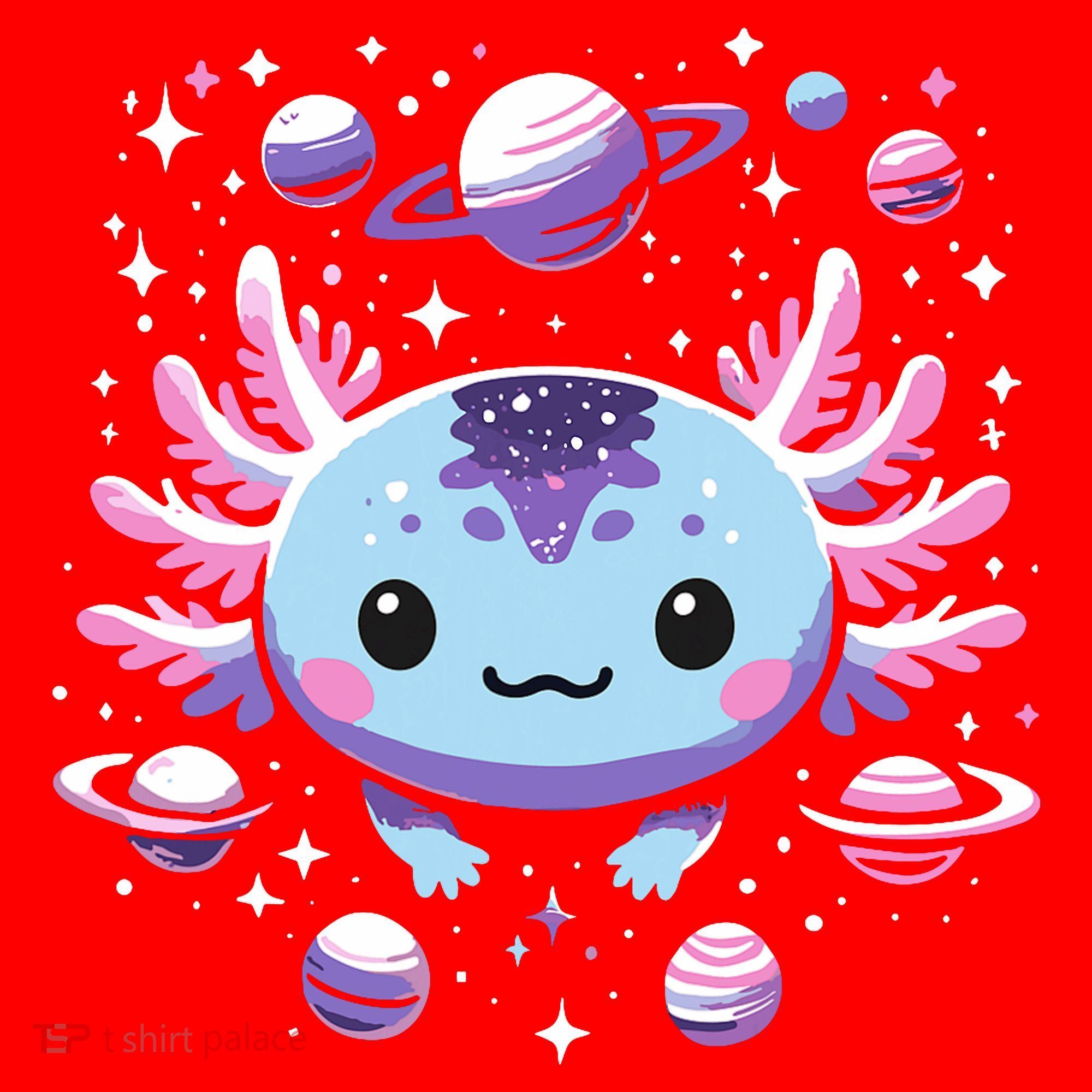 Galaxy Axolotl Funny Goth Space Axolotl Santa Hat