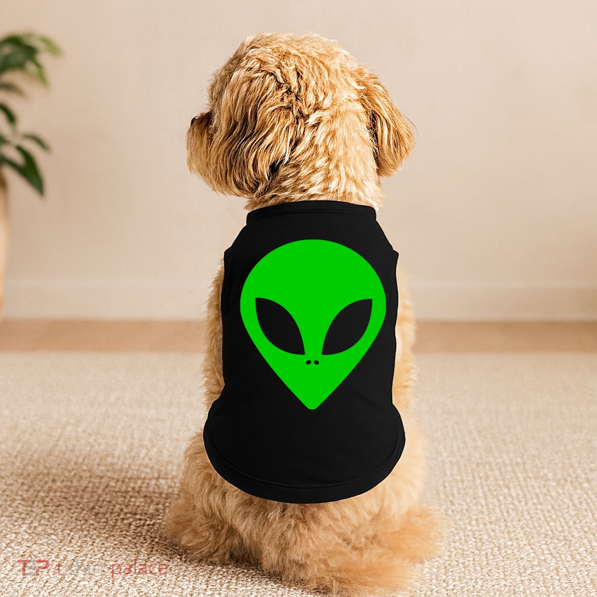 Green Alien Face Green Doggie Tank