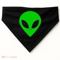 Green Alien Face Green USA-Made Doggie Bandana thumb 0