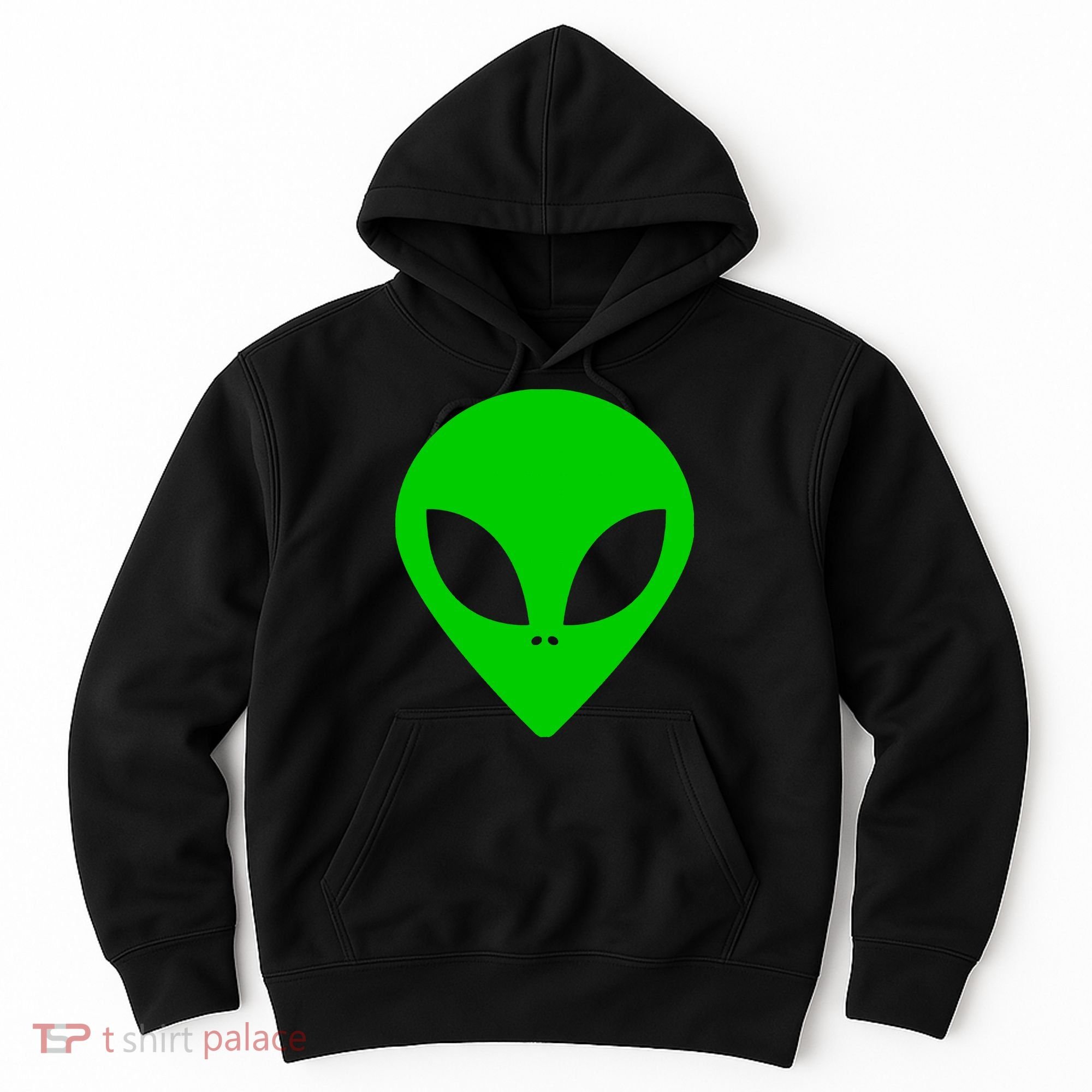 Green Alien Face Green Hoodie