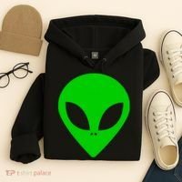 Green Alien Face Green Hoodie thumb 4