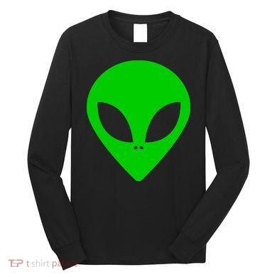 Green Alien Face Green Long Sleeve Shirt